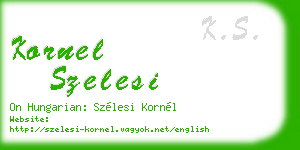 kornel szelesi business card