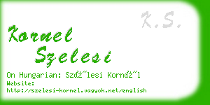 kornel szelesi business card